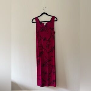 Chico's Fuchsia and Black Floral Maxi Dress